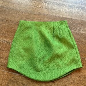 Zara Green Textured Skirt